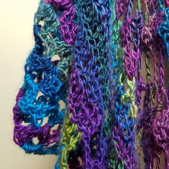 🌈ONE IN STOCK🌈 Boho Festival Rainbow Mandala Vest Lisa Frank Jacket Cardigan - Picture 6 of 8